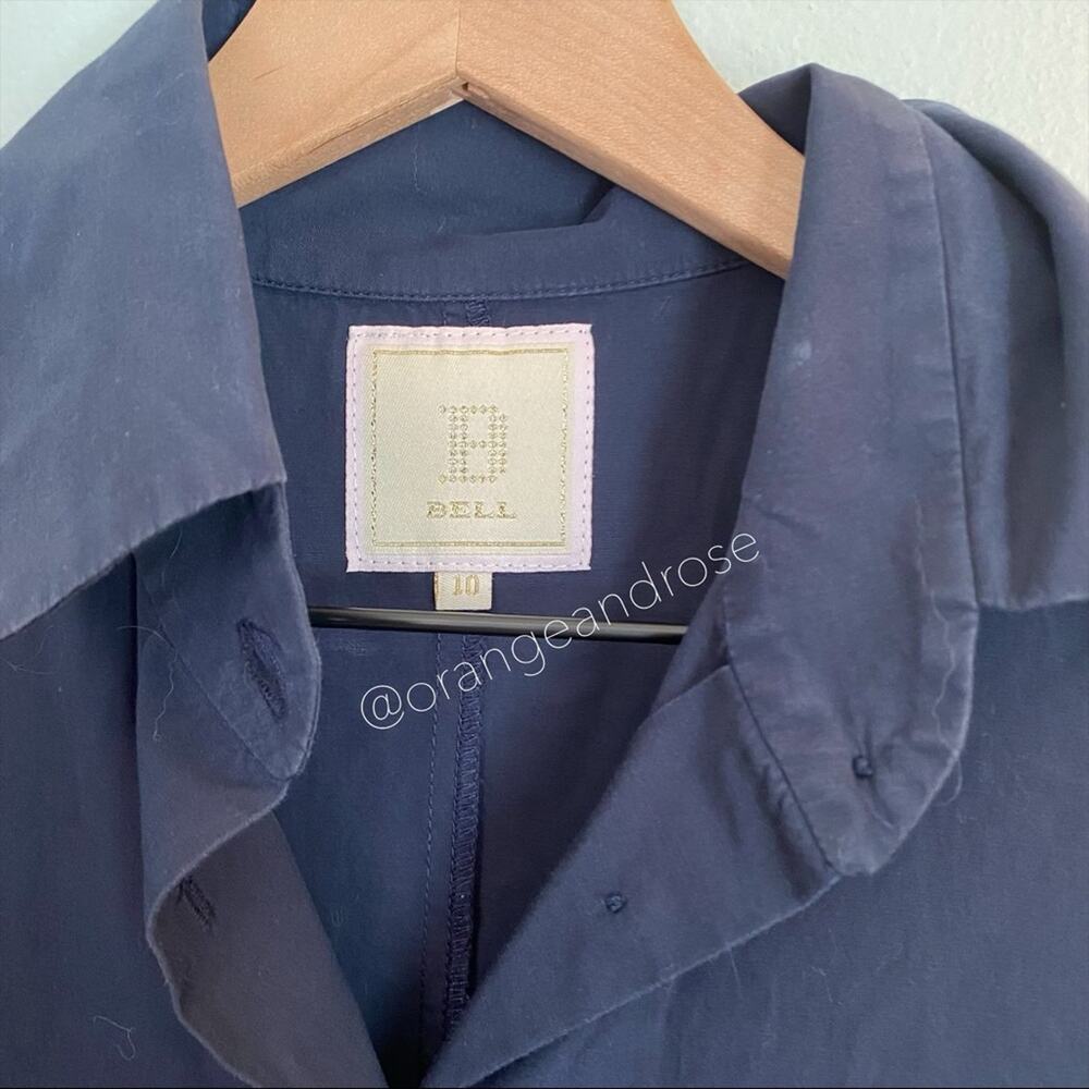 Alicia Bell Navy Blue Button Front Loop Mini Dress 10 - Picture 3 of 12